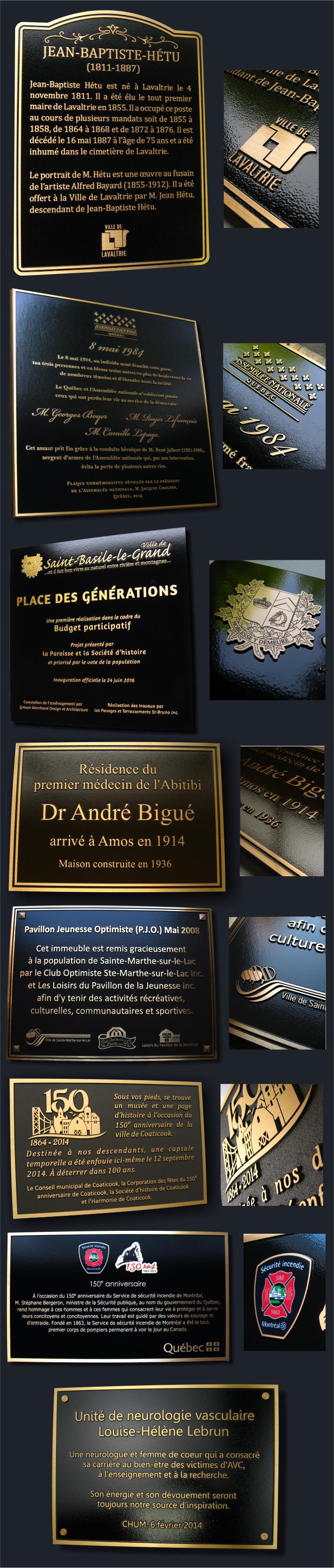 Plaque Commemorative Bronze Et Laiton Prestige 2